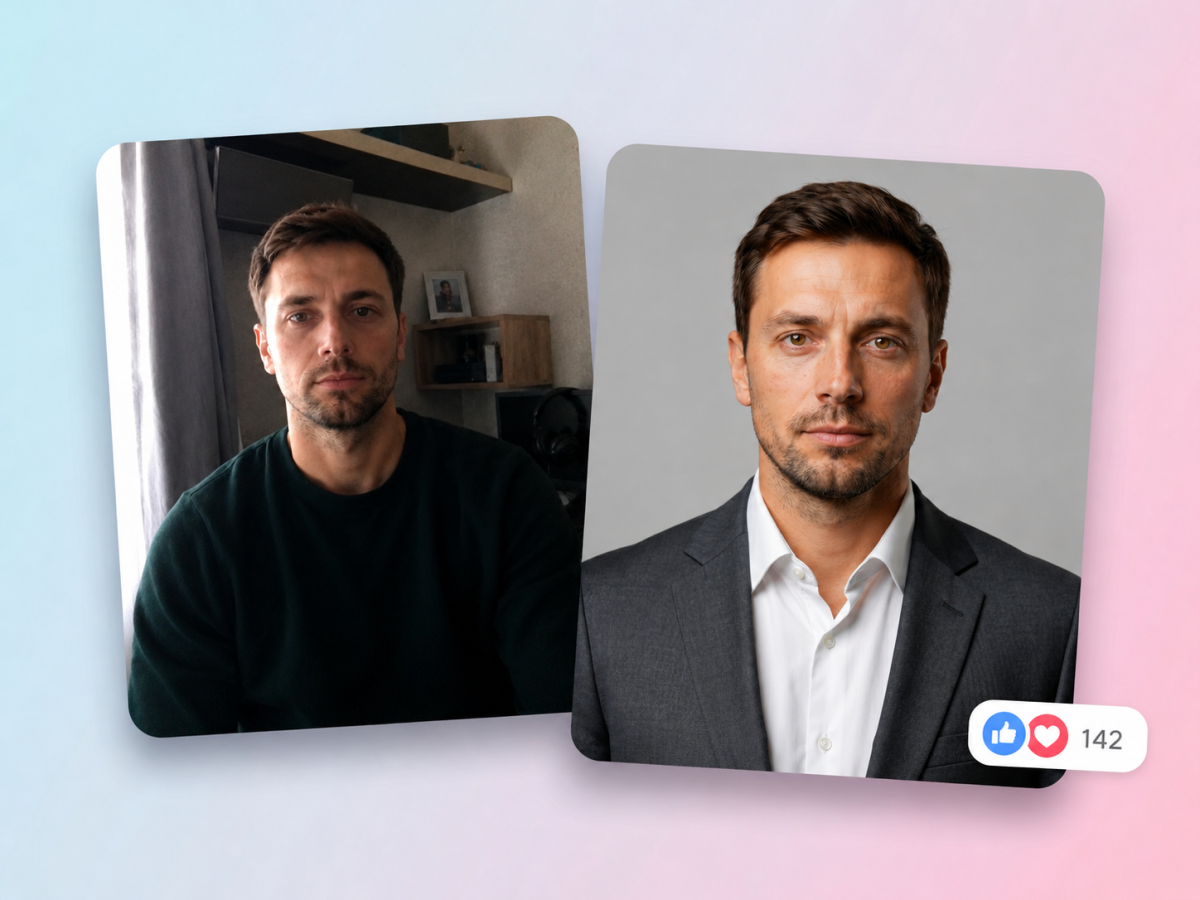 Turn casual snaps into studio-grade headshots