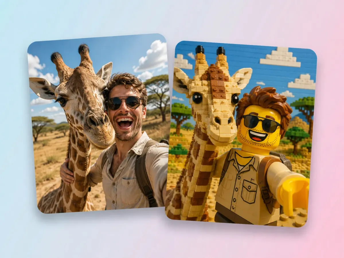 Retratos de mosaico de Lego como regalos personalizados únicos