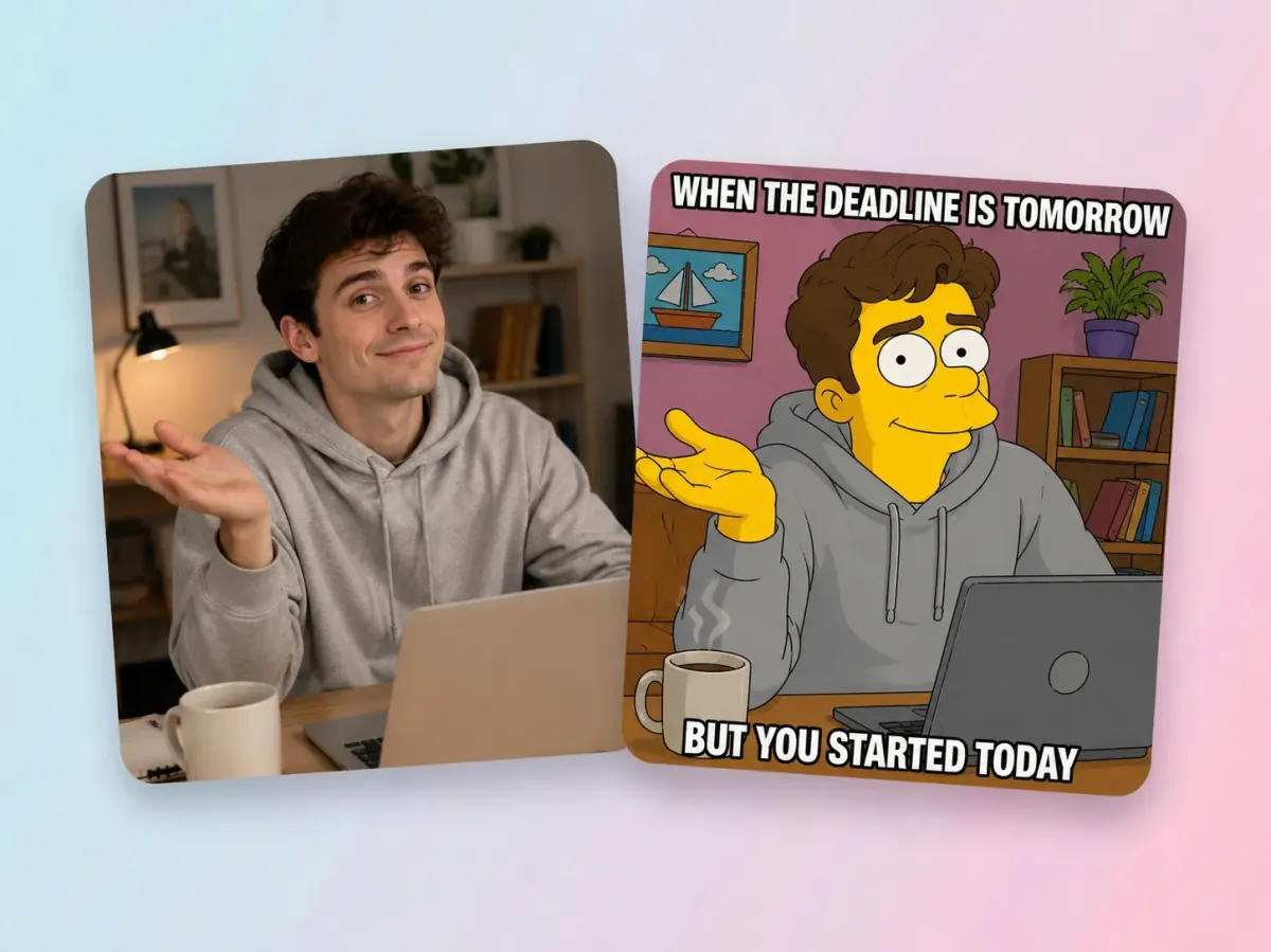 Simpsons-Style Memes und virale soziale Inhalte
