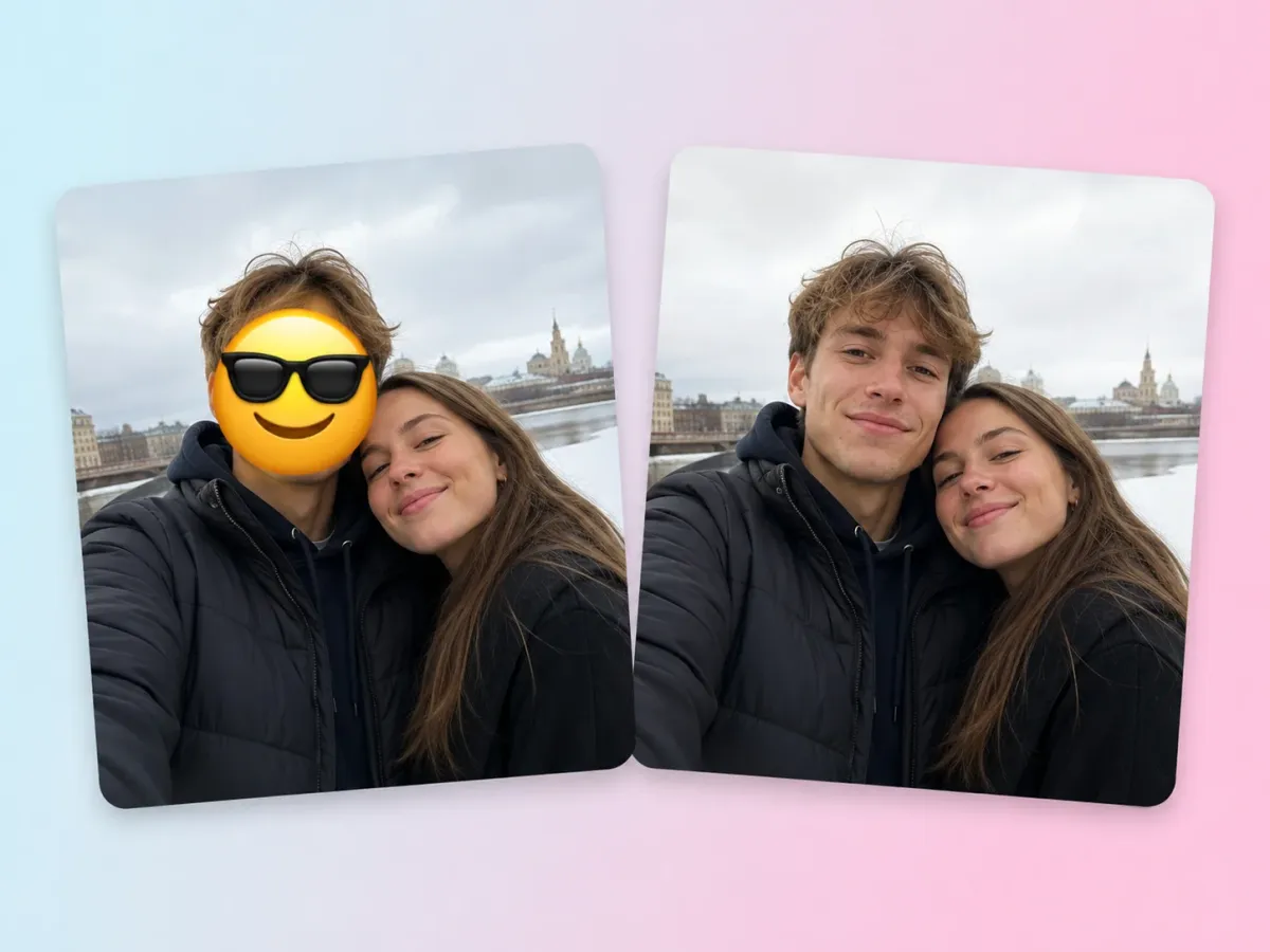 Remove Face Emojis and Restore Original Portrait Photos