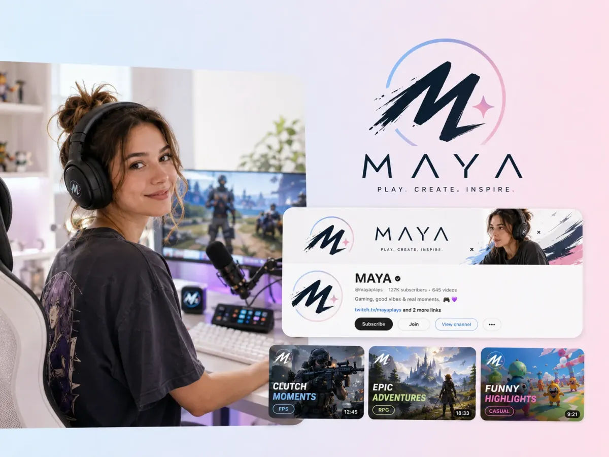 Gestalte Gaming-Kanal-Logos mit persönlicher Markenidentität