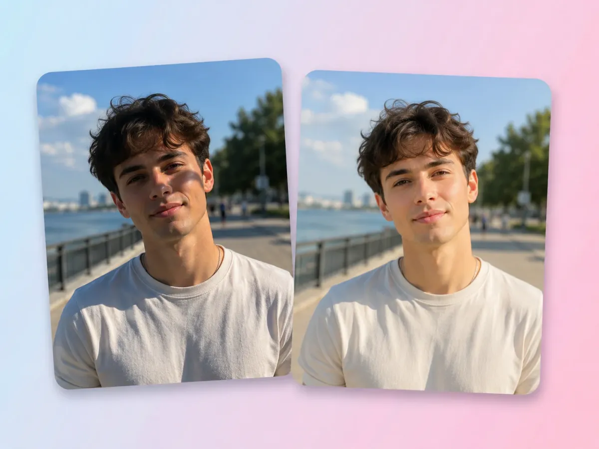 Correct Outdoor Portraits Taken in Harsh Sunlight Automatically