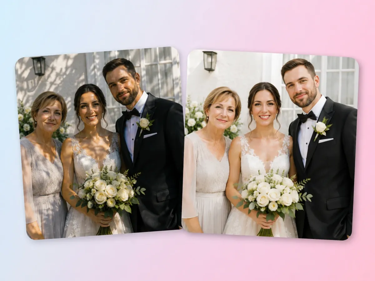 Retouch Wedding and Event Gallery Photos with Shadow Correction